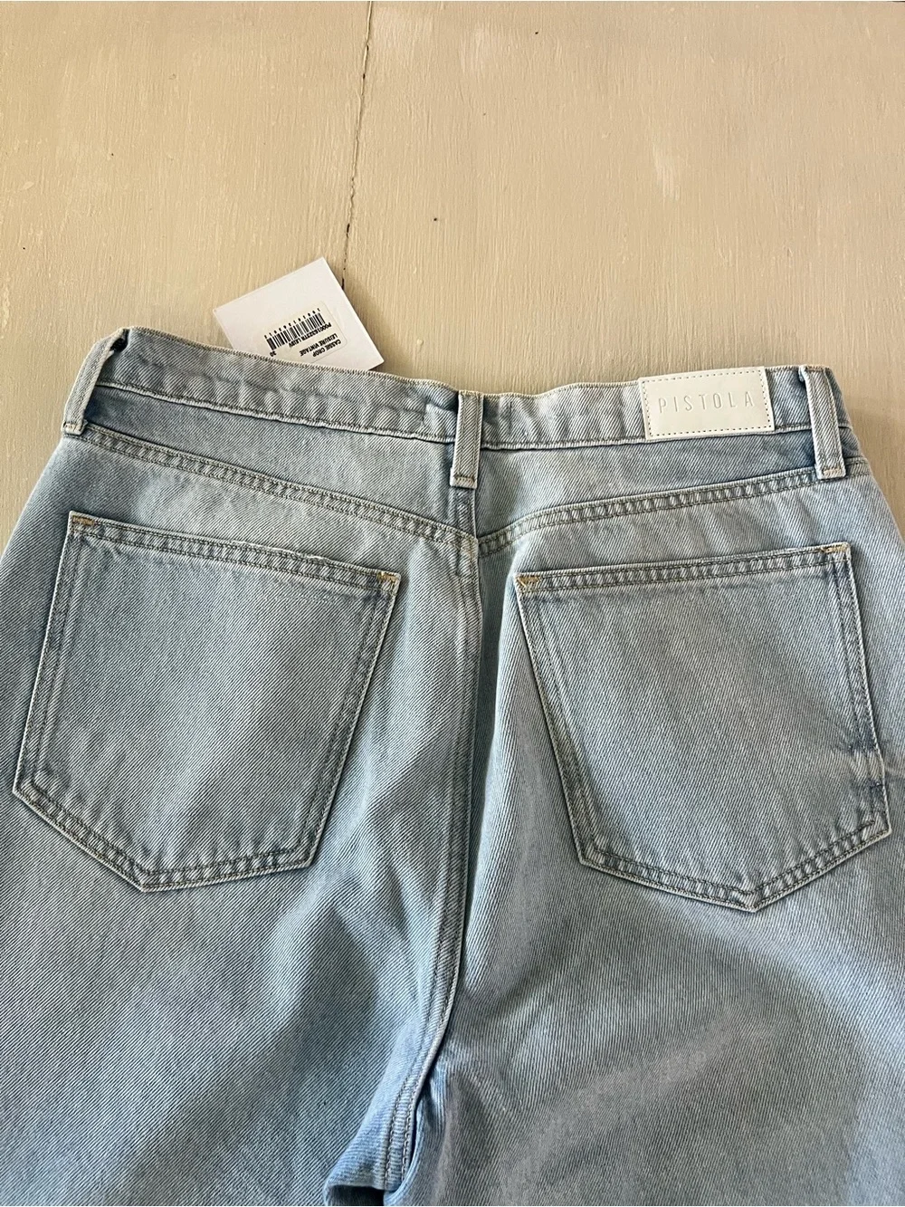 NWT Pistola Cassie Super High Rise Straight Crop Jean Sz 30 Leisire Vintage Wash